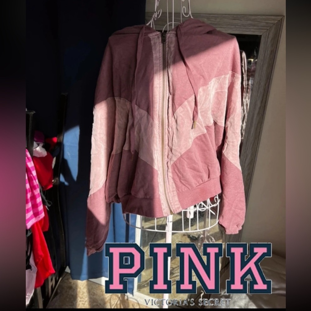 PINK Victoria's Secret Mauve and Light Pink Zip Up